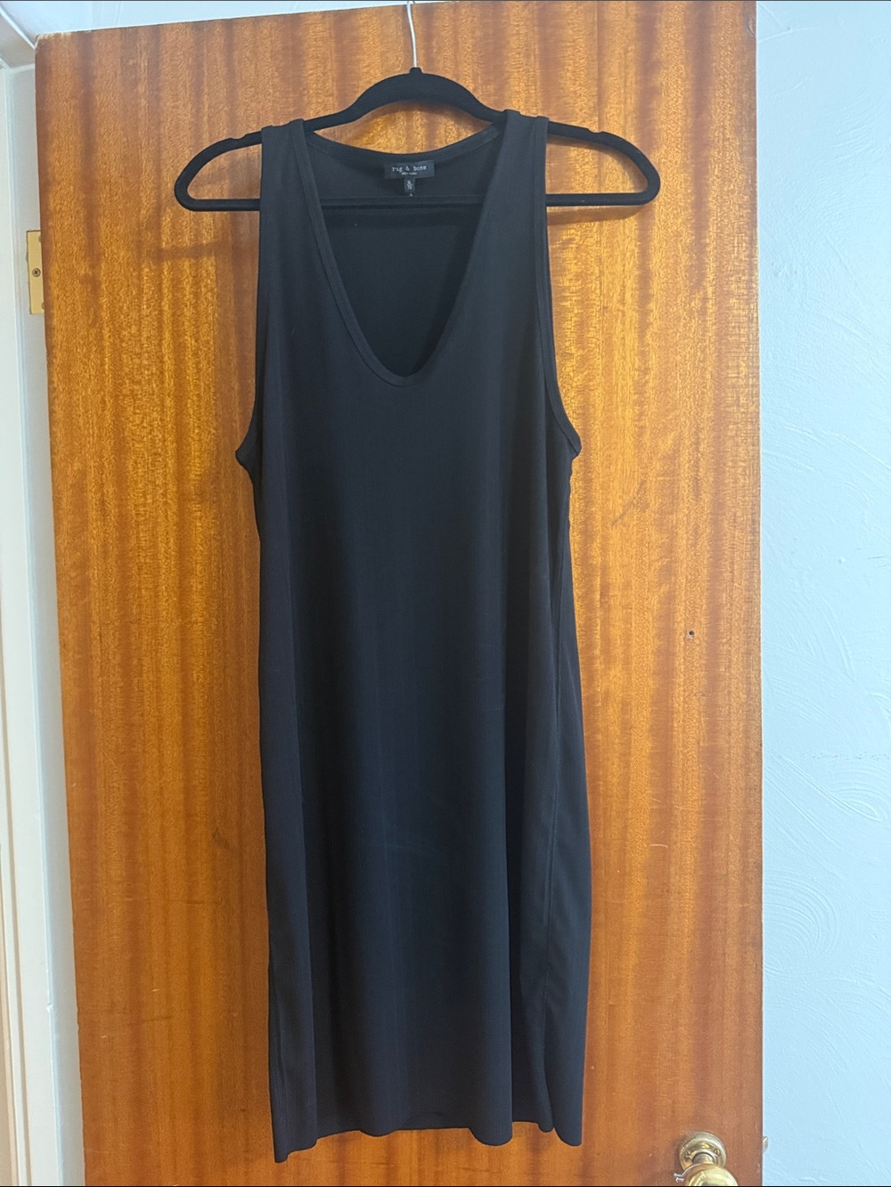 rag & bone Black V-Neck Sleeveless Mini Dress